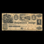 Canada, Niagara Suspension Bridge Bank, 1 dollar : October 13, 1840