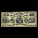 Canada, Bank of London in Canada, 5 dollars : December 1, 1883