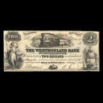 Canada, Westmorland Bank of New Brunswick, 2 dollars : May 1, 1856