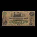 Canada, Westmorland Bank of New Brunswick, 2 dollars : August 1, 1861