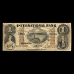 Canada, International Bank of Canada, 1 dollar : September 15, 1858