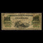 Canada, Commercial Bank of Windsor, 4 dollars : July 1, 1871