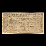 Canada, Quebec Bank, 3 dollars : October 20, 1818