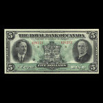 Canada, Royal Bank of Canada, 5 dollars : January 3, 1927