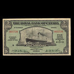 Grenada, Royal Bank of Canada, 5 dollars : January 3, 1938