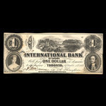 Canada, International Bank of Canada, 1 dollar : September 15, 1858