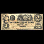 Canada, International Bank of Canada, 2 dollars : September 15, 1858