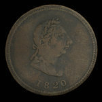 Canada, unknown, 1/2 penny : 1820