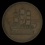 Canada, unknown, 1/2 penny : 1835