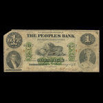 Canada, Peoples Bank of New Brunswick, 1 dollar : January 2, 1874