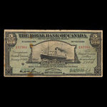 British Guiana, Royal Bank of Canada, 5 dollars : January 2, 1920