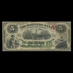 Canada, Maritime Bank of the Dominion of Canada, 5 dollars : October 3, 1881