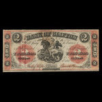 Canada, Bank of Clifton, 2 dollars : September 1, 1861