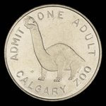 Canada, Calgary Zoo, 1 admission, adult : 1968