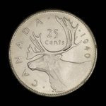 Canada, George VI, 25 cents : 1940