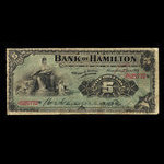 Canada, Bank of Hamilton, 5 dollars : January 2, 1904