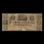 Canada, Bank of the People, 4 dollars : October 9, 1840