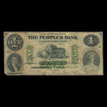 Canada, Peoples Bank of New Brunswick, 1 dollar : December 1, 1881