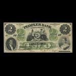 Canada, Peoples Bank of New Brunswick, 2 dollars : January 2, 1874