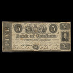 Canada, Colonial Bank of Chatham, 5 dollars : February 3, 1837