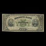 Canada, Molsons Bank, 5 dollars : July 2, 1898