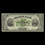 Canada, Molsons Bank, 5 dollars : July 3, 1899