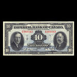 Canada, Imperial Bank of Canada, 10 dollars : January 3, 1939