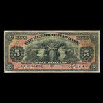 Canada, Metropolitan Bank (The), 5 dollars : November 5, 1902