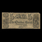 Canada, Quebec Bank, 5 dollars : February 1, 1854