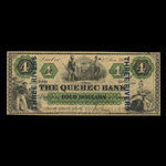 Canada, Quebec Bank, 4 dollars : January 2, 1863