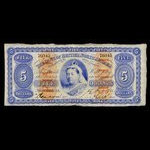 Canada, Bank of British North America, 5 dollars : May 1, 1884