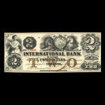 Canada, International Bank of Canada, 2 dollars : September 15, 1858