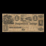 Canada, Niagara Suspension Bridge Bank, 1 dollar : April 3, 1837