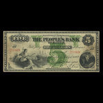 Canada, People's Bank of Halifax, 5 dollars : July 1, 1882