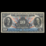 Canada, Dominion Bank, 10 dollars : February 1, 1931