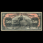 Canada, Bank of Hamilton, 50 dollars : June 1, 1914