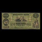 Canada, Molsons Bank, 1 dollar : October 1, 1857