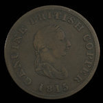 Canada, unknown, 1/2 penny : 1815