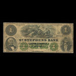 Canada, St. Stephen's Bank, 1 dollar : October 1, 1873