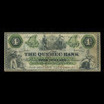 Canada, Quebec Bank, 4 dollars : January 2, 1873