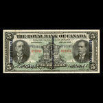 British Guiana, Royal Bank of Canada, 5 dollars : January 2, 1913