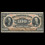 Canada, Dominion Bank, 100 dollars : February 1, 1931