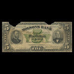 Canada, Molsons Bank, 5 dollars : January 3, 1893