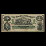 Canada, Royal Canadian Bank, 1 dollar : July 26, 1865