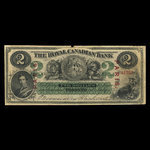 Canada, Royal Canadian Bank, 2 dollars : July 26, 1865