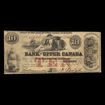 Canada, Bank of Upper Canada (York), 10 dollars : January 7, 1857