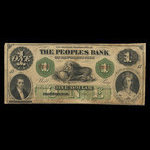 Canada, Peoples Bank of New Brunswick, 1 dollar : September 1, 1864