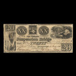 Canada, Niagara Suspension Bridge Bank, 20 dollars : January 4, 1841