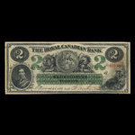 Canada, Royal Canadian Bank, 2 dollars : July 26, 1865