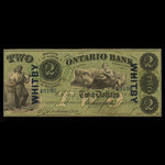 Canada, Ontario Bank, 2 dollars : August 15, 1861